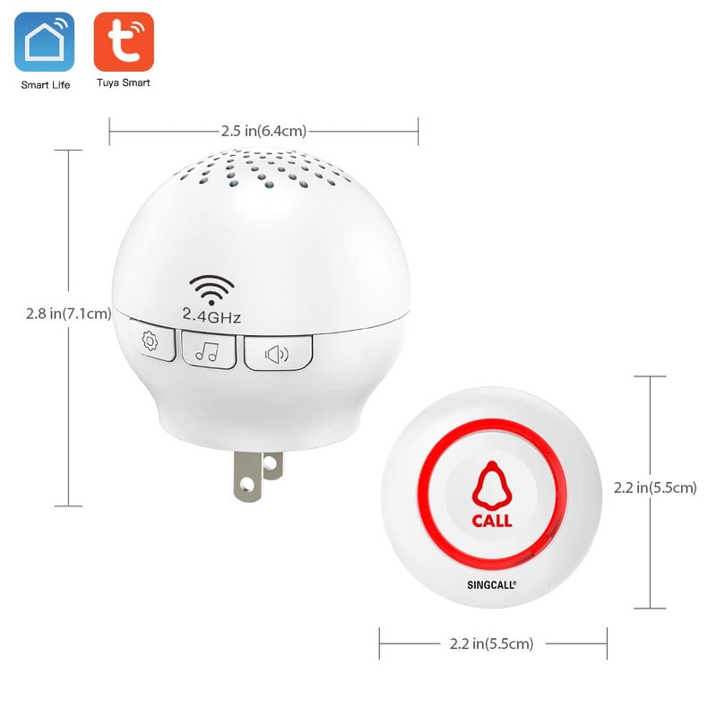 SINGCALL Tuya Wifi Smart SOS - Sistema inalámbrico de emergencia