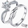 Wanmat Anillo De Promesa Plata 925 Hombre Y Mujer Ajustables