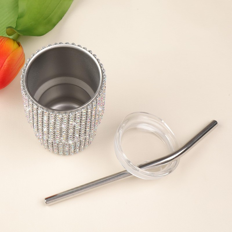 INSTOME 3oz Bling Shot Glass Tumbler Rhinestone Studded Mini Cups