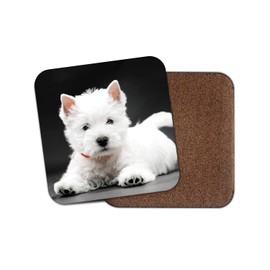 1 x West Highland Terrier Puppy Coaster - Westie Dog Cute White Breeder #15223