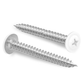 MewuDecor #8 x 2 Truss Head Fast Self Tapping Screws, Alloy Steel Wood Screws, White Head, 100 PCS