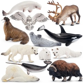 Toymany 12 PCS Animal Figure, Arctic Animal Figure Set, Arctic Circle, Realistic Polar Animals, Model, Popular Animals, Toys, Birthday Presents, Ornaments, Christmas, New Year, Collection, 6 Years Old