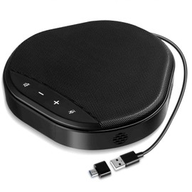 UrbanX M6 Bluetooth Speaker and Conference Microphone, USB Speakerphone for HP ProBoook 640 G1 Laptop Supports Zoom, GoogleMeet, Teams, Skype, 4 Microphones, Plug & Play, Clear Sound