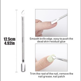 Cuticle Pusher 3Pcs Nail Tools Nail Cuticle Remover Metal Cuticle Pusher Nail Cuticle Pusher Nail Scraper Dual Cuticle Pusher Tool for Fingernails Toenails Nail Cleaner Cuticle Remover Tool