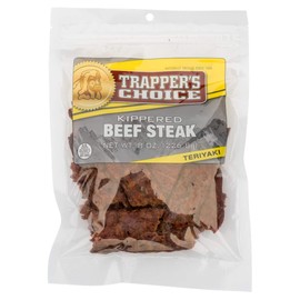 Old Trapper | Trapper’s Choice | Teriyaki Kippered Beef Steak | Traditional Style Real Wood Smoked Beef | Made from 100% Beef | High Protein | Low Carb | 8 Oz. (1 Bag)