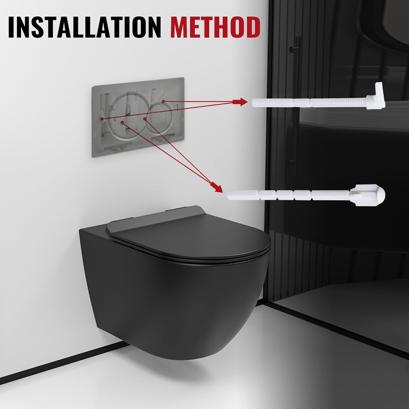 PuritySage Wall Hung Toilet Concealed Flush Plate Handle Rod Set