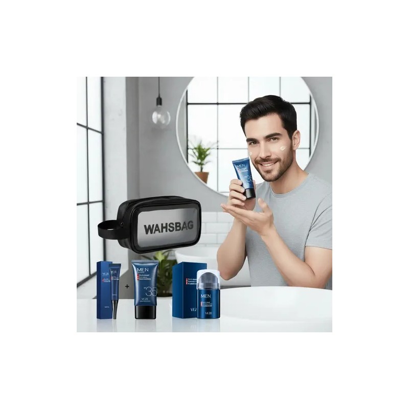 Skincare Contorno Ojos + Protector Solar + Hidratante Hombre