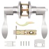 GOBEKOR 6 Pack Privacy Door Levers Interior Door Handles Brushed