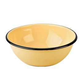 Enamel Bowl, Enamel Serving Bowl, Enameled Steel Mixing Bowl for Cooking Prepping, Vintage Salad Bowl, Fruit Bowl for Kitchen, Dishwasher Safe (Cream, 1.6-qt (1.5 L))