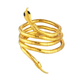 Long Snake Necklace for Women Bendable Wrapping Snake Choker Necklace Bracelet Party Costume Accessories (Gold)