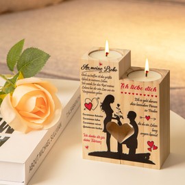 Oppakou Jahrestag Geschenk für Ihn Sie, Kerzenständer mit Ich Liebe Dich Geschenke für Männer Frauen, Hochzeitstag Geschenke für Freundin Paare Ehefrau, Partner Geschenke