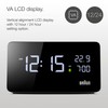 Braun Digital Alarm Clock with LCD Display, 2x USB-C ports