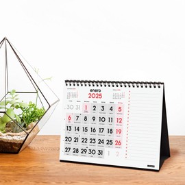 Finocam - Neutral Desktop Calendar Large Numbers + Notes 2025 Month View January 2025 - December 2025 (12 months) Spanish