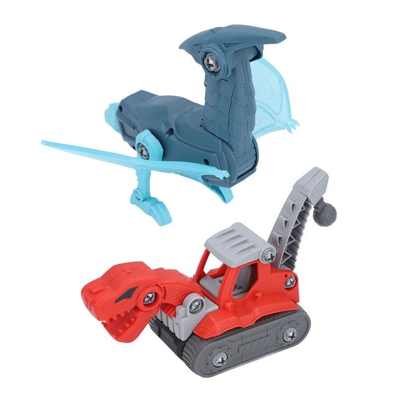 Kids DIY Vehicle Assemble Toy Imagination Development Dinosaur Transformation Car
