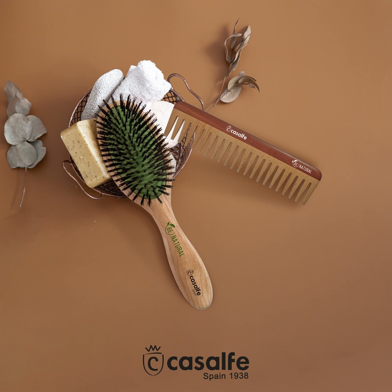 Casalfe Wooden Oval Boar Bristle Hair Brush