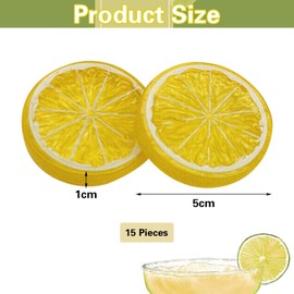 UDNFHL 15 Plastic Pieces Simulated Lemon Slices, Simulated Fruit Decoration, Photo Props, Fruit Display Props