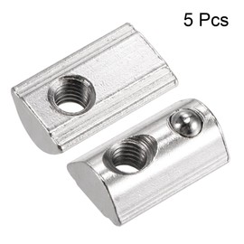 sourcing map M6 T Slot Nuts Roll in Spring T-nut with Ball Carbon Steel for 4040 Series Aluminum Extrusion Profile Rail with 8mm Slot 5Pcs