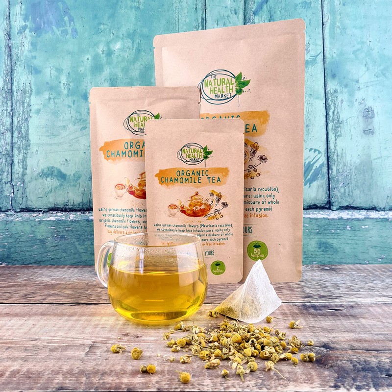 Organic Chamomile Tea Bags 50 Teabags Pack by The Natural