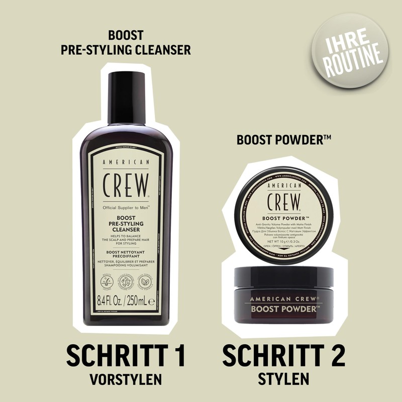 AMERICAN CREW – Boost Pre-Styling Shampoo, 250 ml, Volumenshampoo für
