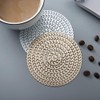GLOBALDREAM Coasters, 6pcs Hollowed-Out Round Cup Coaster Metallic Round Coffee