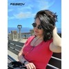 FEISEDY Vintage Round Lens Metal Frame Gothic Steampunk Sunglasses for