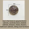 Moroccan Blue & Gold Round Drawer Knob Cupboard Pull Drawer
