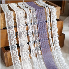 RayLineDo&reg; 30 Meters Assorted Vintage Style Lace Ribbon Trim Bridal Wedding Scalloped Edge Crochet Lace