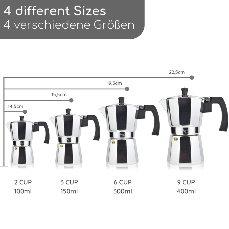 Milu Espresso Maker (No Induction) | 2, 3, 6, 9