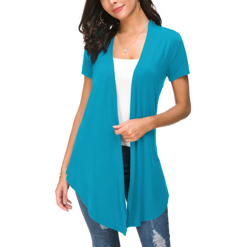 Urban CoCo Womens Solid Open Front Short Sleeve Cardigan (XL,