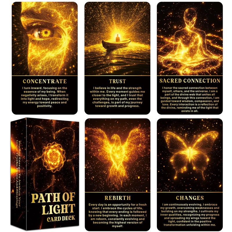 DPEHAKMK Path of Light Orale Deck, Spiritual Oracle Cards, Life