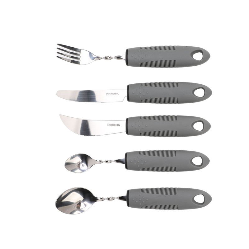 5pcs Bendable Adaptive Utensils Weighted Easy Grip Stainless Steel Special