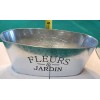 Greenbrier Window Planters Printed "Fleurs & Jardin" Oval Galvanized 11x5x4”
