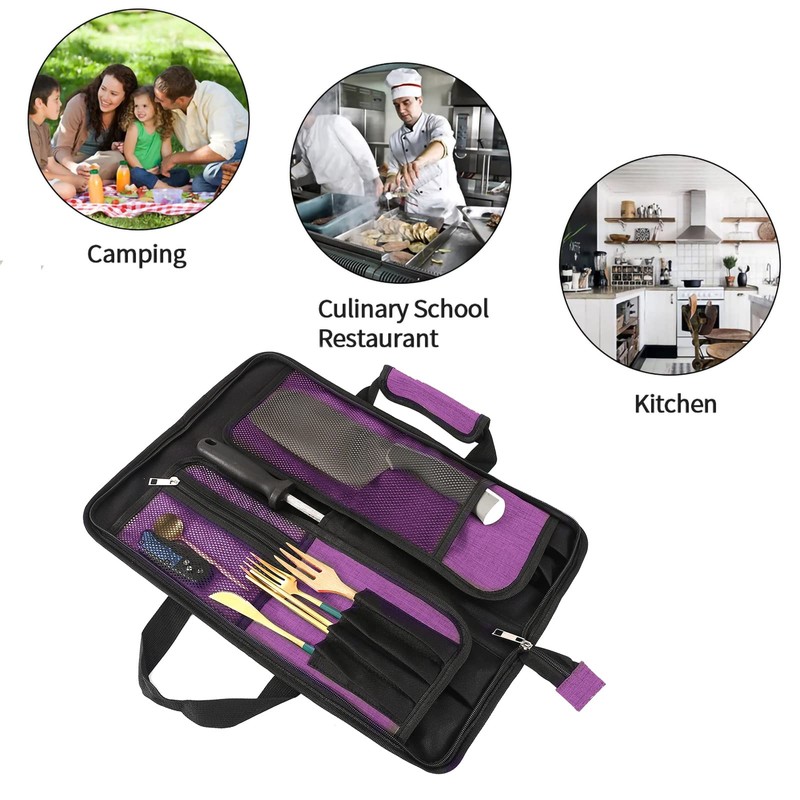 Qchengsan Chef’s Knife Roll Bag, Heavy Duty Oxford Chef Knife