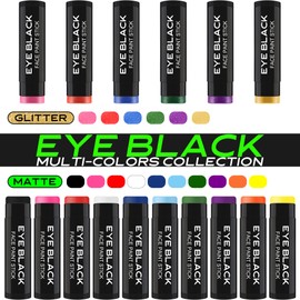 DALVGFN BLACK EYE BLACK STICK, Anti-Glare Eyeblack For Baseball Football Softball Lacrosse Accessories, Sweat-Proof Eye Black Grease Paint, Smooth & Long Lasting, Rich Full Coverage Color