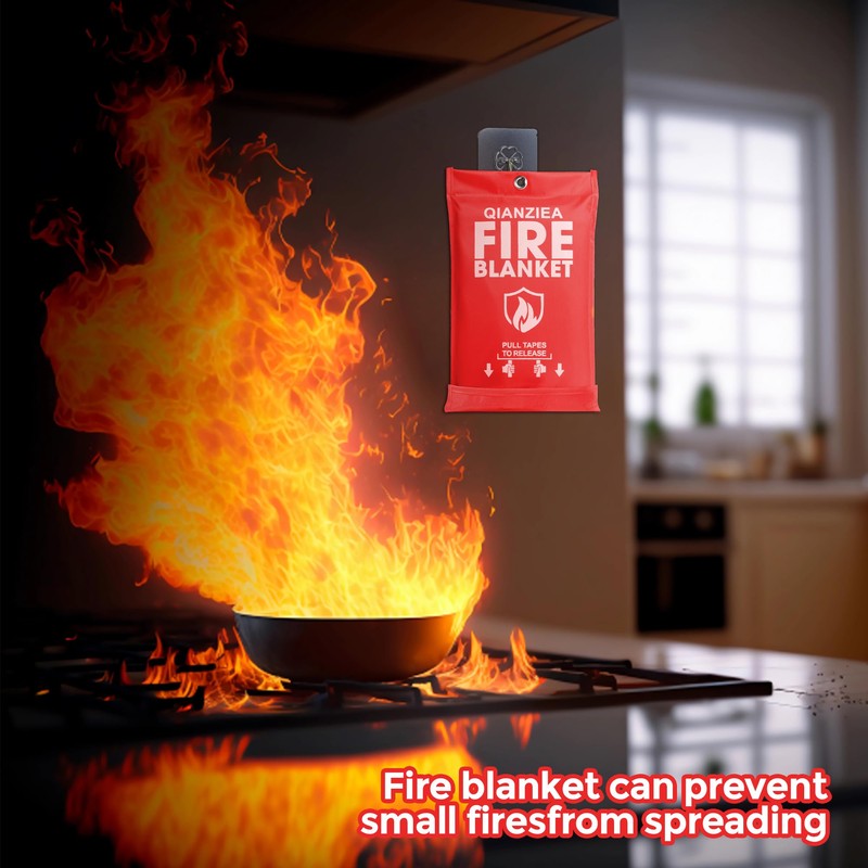 QIANZIEA Emergency Fire Blanket,4 Pack,40"x40" Fire Blankets for Home and