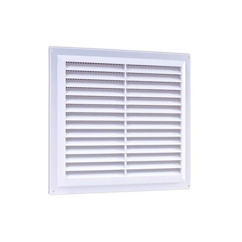 9" x 9" White Plastic Louvre Air Vent - Grille