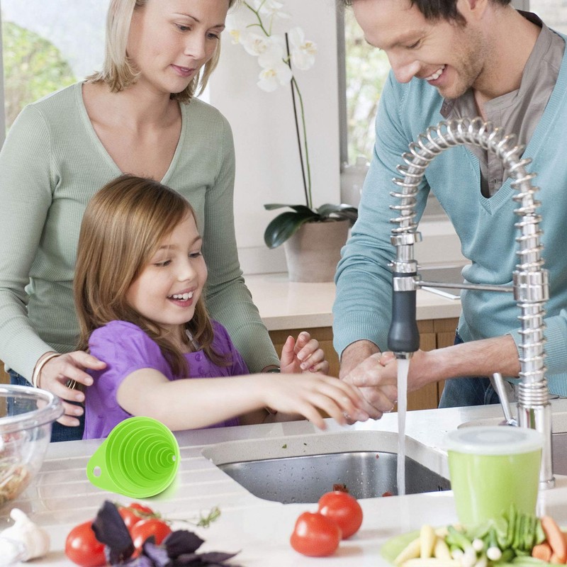 Embudos para uso en cocina, embudo de cocina plegable de