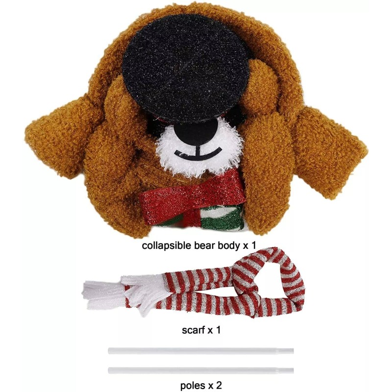 Unbranded 2FT Christmas Brown Plush Brown Bear 60 LED Warm