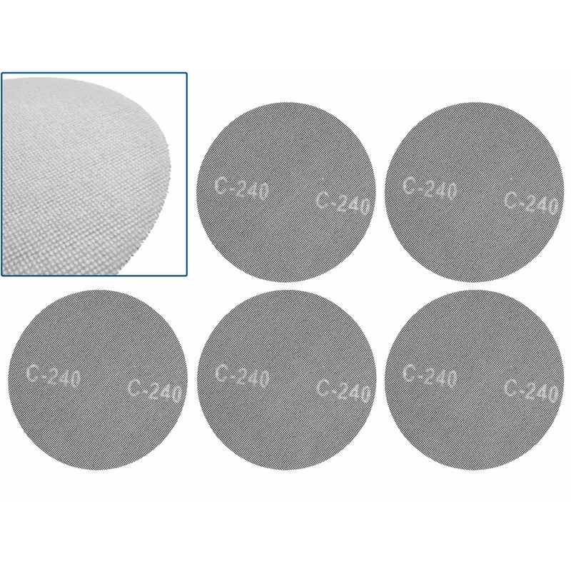 5 x Hook and Loop 225mm Mesh Sanding Discs 240