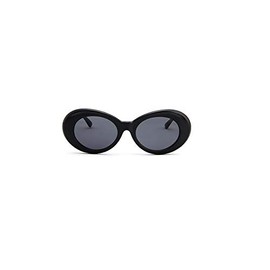 TECH-LINE-DIRECT FASHION ACCESSORIES Unisex Sunglasses Vintage Retro Female Kurt Cobain Oval Sunglasses (Black)