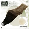 RUNATURE Tape in Hair Extensions Human Hair Natural Black to