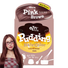 eZn Pudding Tinte para El Cabello, Sin Amoniaco, Semipermanente, Kit de Bricolaje, Incluye Queratina, Hecho En Corea, Belleza (Rosa Cálido, Marrón)