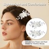 NIIIYTYB 2Pcs Flower Girl Hair Accessory Clips White Magnolia Bridal