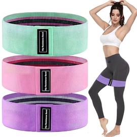 Bandas de Resistencia para Yoga, 3 Niveles De Resistencia Bandas Elásticas, Entrenamiento de Fuerza, para Ejercicios de Gluteos, Piernas y Pilates Fitness