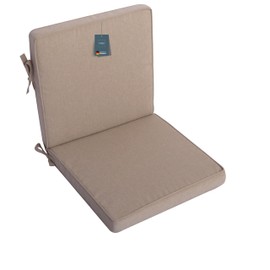 LILENO HOME Garden Chair Cushions in Taupe [Set of 1 - Low-Back] - Comfortable Loungers as Seat Cushions for Garden Furniture - Chair Cushion for Garden Chairs and Folding Chairs Dub
