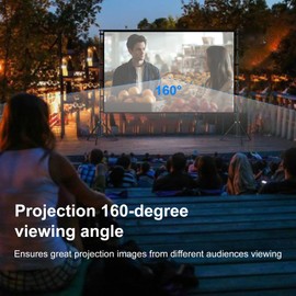 120 inch Outdoor Projector Screen with Stand,DUYIKJ Portable Heavy Duty Bracket Large Projector Screen 16:9 4K HD Rear Front Projection Movie Screen with Carry Bag for Home Theater