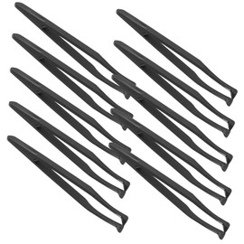 ULTECHNOVO 10pcs Plastic Precision Tweezers Ergonomic Tilted Head Design for Nail Art Model Making and Crafts Durable Tweezers for Accurate Handling Intricate Projects