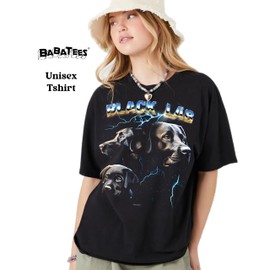 Heavy Metal Tshirt for Black Labrador Retriever Dog Owner Men & Women 80s Glam Rock Band Tees (US, Alpha, 3X-Large, Regular, Regular, Black Labrador)
