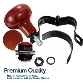 ZONETECH Woodgrain Steering Wheel Spinner - Universal Fit Premium Quality Driving Assist with Power Handle (One Pack)