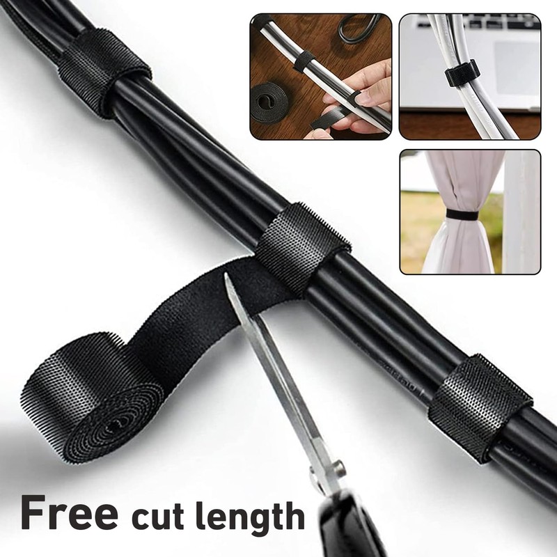 25M 3/4 inch Fastening Cable Ties, Hitotsu Reusable Hook and